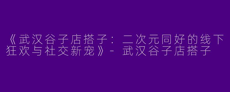 《武汉谷子店搭子：二次元同好的线下狂欢与社交新宠》-武汉谷子店搭子