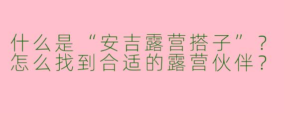 什么是“安吉露营搭子”？怎么找到合适的露营伙伴？