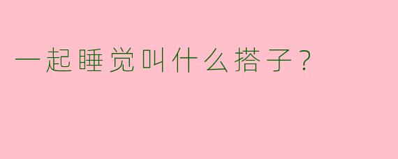 一起睡觉叫什么搭子？