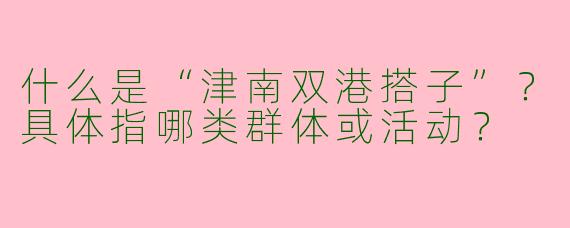 什么是“津南双港搭子”？具体指哪类群体或活动？