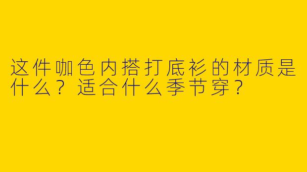 这件咖色内搭打底衫的材质是什么？适合什么季节穿？