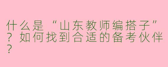 什么是“山东教师编搭子”？如何找到合适的备考伙伴？