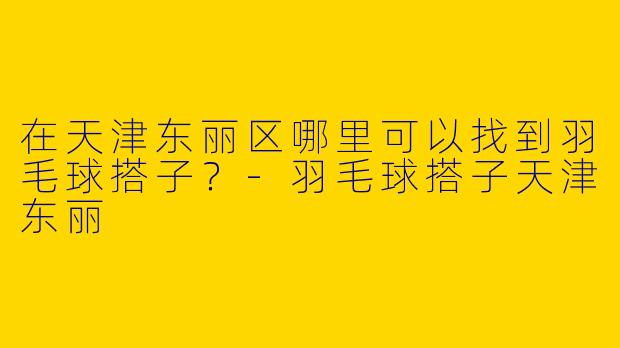 在天津东丽区哪里可以找到羽毛球搭子？-羽毛球搭子天津东丽