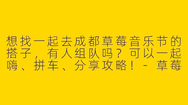 想找一起去成都草莓音乐节的搭子，有人组队吗？可以一起嗨、拼车、分享攻略！-草莓音乐节成都搭子