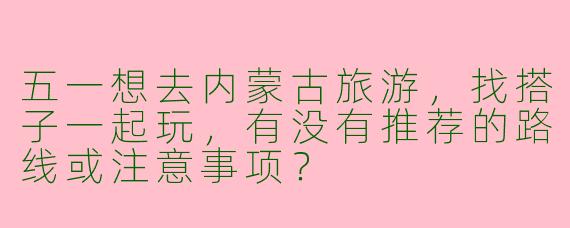 五一想去内蒙古旅游，找搭子一起玩，有没有推荐的路线或注意事项？
