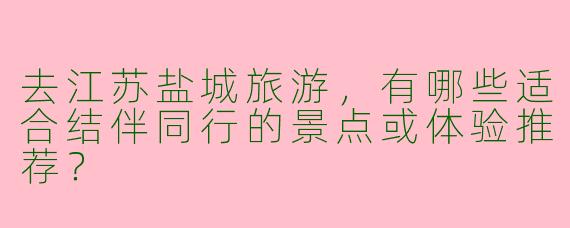 去江苏盐城旅游，有哪些适合结伴同行的景点或体验推荐？