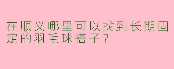 在顺义哪里可以找到长期固定的羽毛球搭子？
