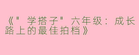 《"学搭子"六年级：成长路上的最佳拍档》