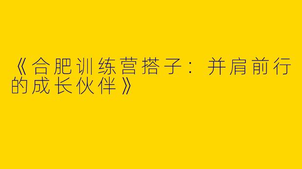 《合肥训练营搭子：并肩前行的成长伙伴》