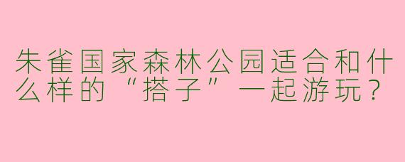 朱雀国家森林公园适合和什么样的“搭子”一起游玩？