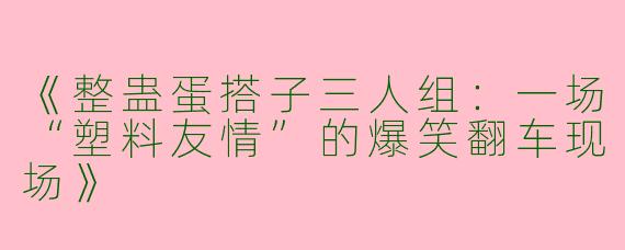 《整蛊蛋搭子三人组:一场“塑料友情”的爆笑翻车现场》