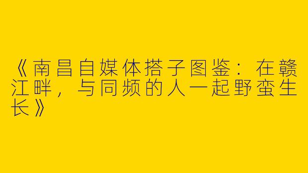 《南昌自媒体搭子图鉴：在赣江畔，与同频的人一起野蛮生长》