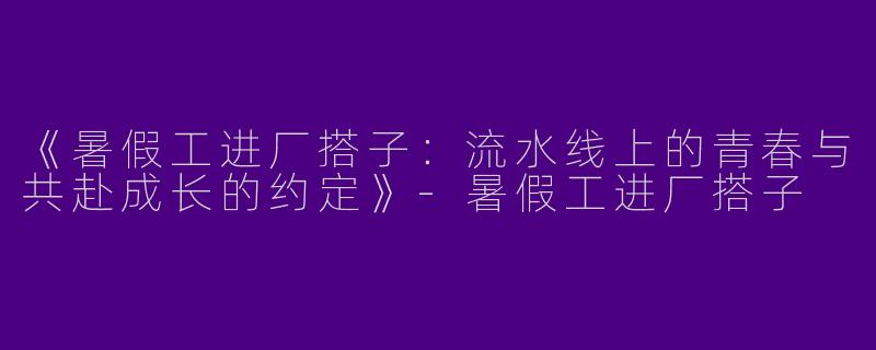 《暑假工进厂搭子：流水线上的青春与共赴成长的约定》