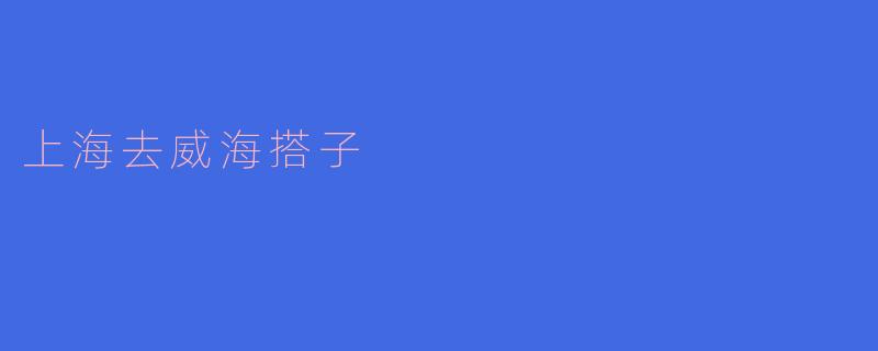 上海去威海搭子
