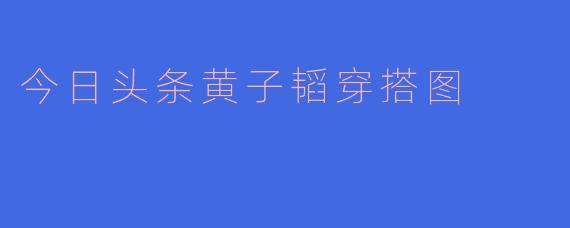 黄子韬今日头条穿搭解析:潮酷型格引爆时尚话题,细节搭配尽显个性态度