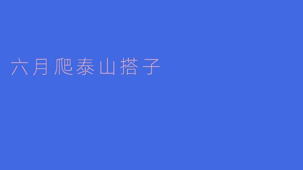 六月爬泰山搭子