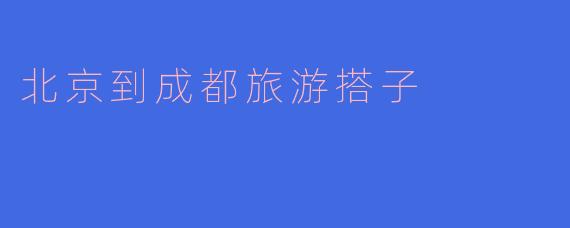 北京到成都旅游搭子