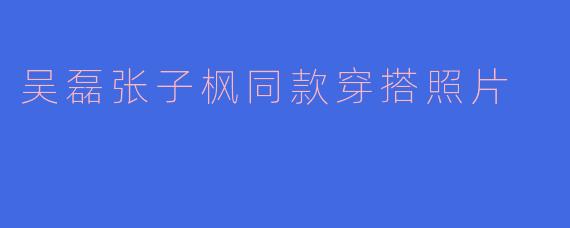 吴磊张子枫同款穿搭照片