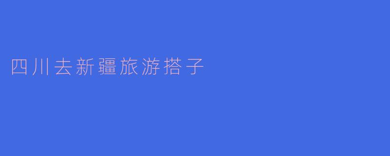 四川去新疆旅游搭子