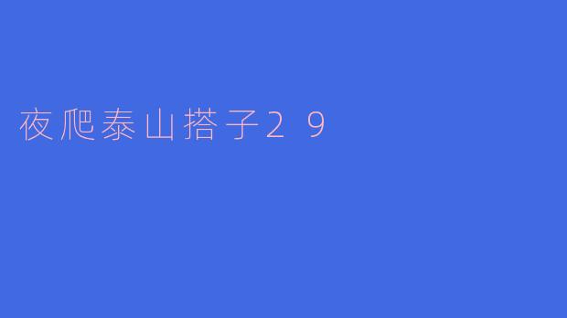 夜爬泰山搭子29