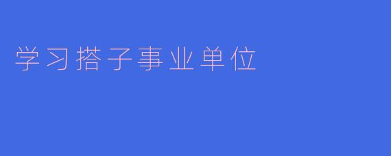 学习搭子事业单位