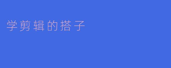学剪辑的搭子