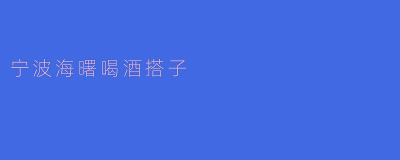 宁波海曙喝酒搭子