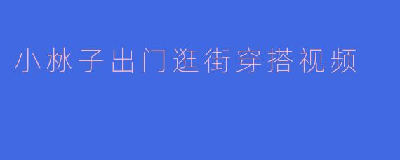 小沝子出门逛街穿搭视频