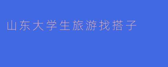 山东大学生旅游找搭子