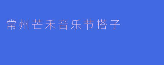 《在常州芒禾音乐节，找到你的“音乐搭子”》