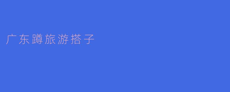 广东蹲旅游搭子