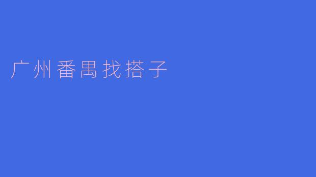 广州番禺找搭子