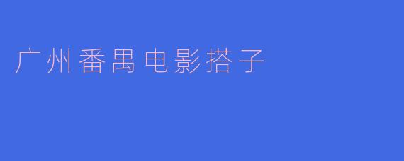 广州番禺电影搭子