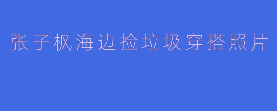 张子枫在海边捡垃圾时的穿搭照片中，她穿了什么风格的服装？