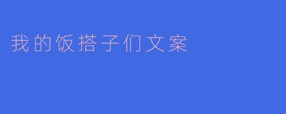 我的饭搭子们文案