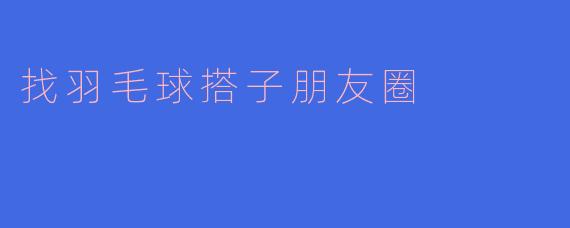 找羽毛球搭子朋友圈
