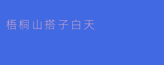 梧桐山搭子白天