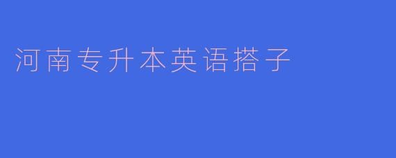 河南专升本英语搭子