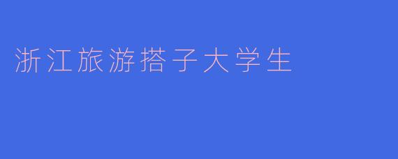浙江旅游搭子大学生