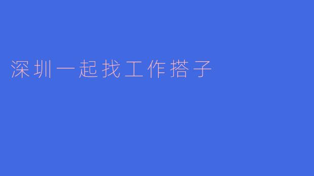 深圳一起找工作搭子