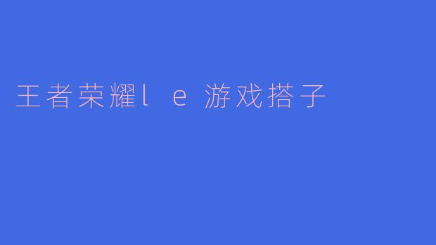 王者荣耀le游戏搭子