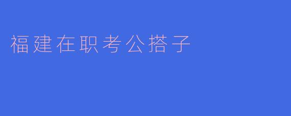 福建在职考公搭子