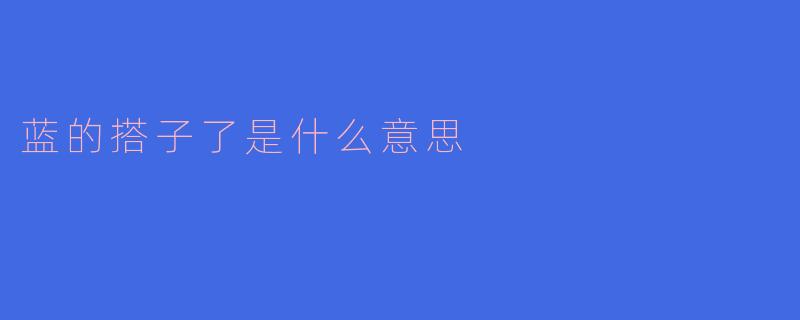 蓝的搭子了是什么意思