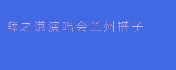 薛之谦演唱会兰州搭子