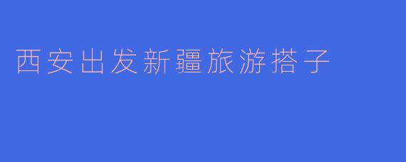 西安出发新疆旅游搭子