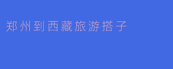郑州到西藏旅游搭子