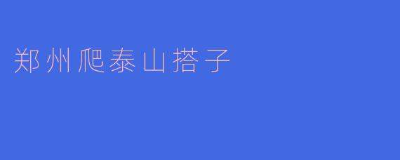 有没有郑州的朋友想一起组队爬泰山？求搭子，时间可以商量！