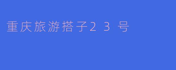 重庆旅游搭子23号