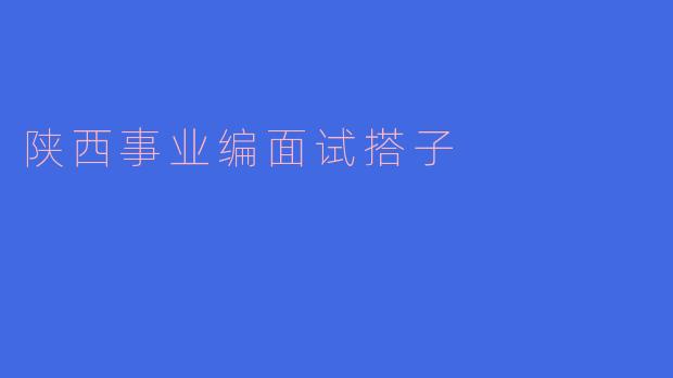 陕西事业编面试搭子