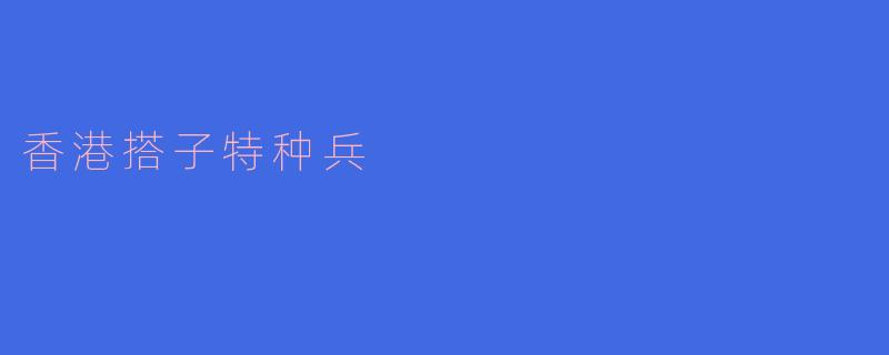 香港搭子特种兵